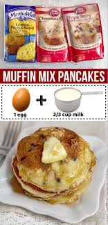 Muffin Mix Pancakes Easy Breakfast Idea With Just 3 Ingredients Recipe Breakfast Recipes Easy Food Quick And Easy Breakfast