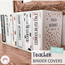 Teacher Binder Covers And Spines Editable Teacher Binder Covers Teacher Binder Editable Teacher Binder Covers