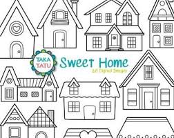 Doodle House Clipart House Vector Art Home House City Town House Png Home Vector Download House Illustrations 101 In 2020 Digital Stamps Clip Art Digi Stamp
