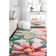 Nuloom stella marina indoor/outdoor area rug. Nuloom Sabrina Hawaiian Floral Multi 8 Ft X 10 Ft Indoor Outdoor Area Rug Hjoa06a 8010 The Home Depot