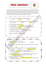 1929 trivia quiz questions and answers. English Worksheets Trivia Questions 2