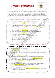 Whether you have a science buff or a harry potter fanatic, look no further than this list of trivia questions and answers for kids of all ages that will be fun for little minds to ponder. English Worksheets Trivia Questions 2