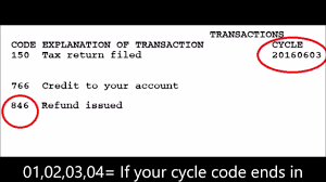 2017 Tax Year Tax Transcripts What Is A Cycle Code