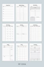 Printable Planner Inserts Undated Agenda Weekly Planner Hourly Monthly Planner Goal P Planner Inserts Printable Weekly Planner Printable A5 Planner Inserts