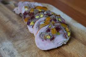 Boned and rolled turkey leg with potatoes and cranberries. Roast Crown Of Turkey With Legs Ballontine