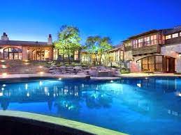 Huge Backyard Pool Rustic House Traditional Exterior Exterior