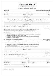 Resume examples see perfect resume however, that doesn't mean your curriculum vitae format cannot reflect your individuality to a. 22 Food Beverage Attendant Resume Samples Free