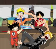 On a second thought naruto can stomp him seeing naruto just spam thousands of clone and overwhelm them. Luffy Naruto Goku Ichigo By Sekroll123 On Deviantart