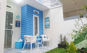 Model Teras Rumah Dengan Warna Cat Teras Rumah Biru Putih Rumah Minimalis Rumah Desain Rumah