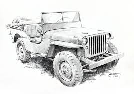 Jeep Willys Jeep Art Jeep Drawing Car Sketch