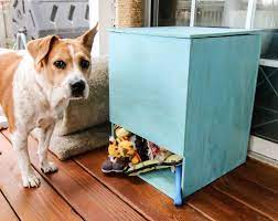 Keep your dog's toys organized with this stylish rustic storage basket, featuring a playful dog bone design hand printed in black. Diy Dog Toy Storage Bin Free Pdf Plans Dog Toy Storage Toy Storage Bins Outdoor Dog Toys