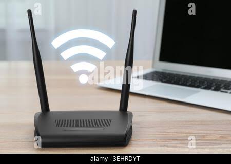 Wifi modem router connect laptop hi-res stock photography and images - Alamy
