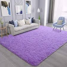 Choose the rug material based on the room it will be in. Ompaa Fluffy Rug Super Soft Fuzzy Area Rugs For Bedroom Living Room 6 X 9 Large Plush Furry Shag Rug Kids Playroom Nursery Classroom Dining Room Decor Floor Carpet Purple