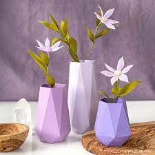 These glass vases come in all different sizes and colors. Geometric Paper Vases Diy Template Tutorial Lia Griffith