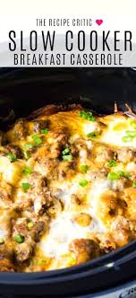 Slow Cooker Breakfast Casserole This Quick And Easy To Put Together Breakfas Slow Cooker Breakfast Casserole Slow Cooker Breakfast Breakfast Crockpot Recipes