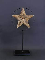 Stern Weihnachtsstern Skulptur Handarbeit Aus Holz Und Metall H 645 Cm 8580
