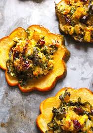 The colors are amazing, and the strips of homespun in pumpkin and green just add to the beautiful colors. Quinoa Stuffed Acorn Squash Rings Layers Of Happiness