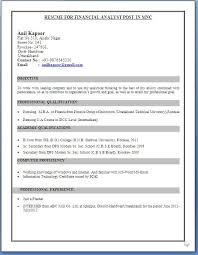 ca ipcc cv format for freshers