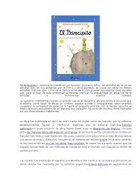 Creo que estamos al final del principio. El Principito El Principito Agitacion