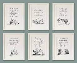 High quality winnie the pooh quote inspired canvas prints by independent artists and designers from around the world. Set Of 6 Winnie The Pooh Quote Prints A4 Black White Monochrome Unframed Ebay