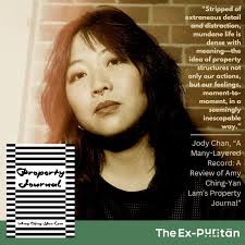 Issue 70 features reviews from Jody Chan ("A Many-Layered Record: A Review  of Amy Ching-Yan Lam's Property Journal") and Dawn MacDonald ("Story as  Elegy in Zane Koss's Country Music"). You can read