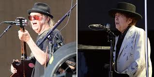 Iconic singer/songwriter and musical wanderer who rose to prominence during the '60s folk revival and changed the world of music. Concert Review Bob Dylan And Neil Young Perform In London S Hyde Park Variety