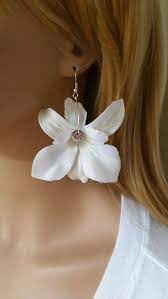 White Orchid Earrings Flower Earrings Floral Earrings White Orchid Earrings Floral Earrings Flower Earrings
