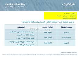 المعهد العالي النسائي للسياحة والضيافة وظائف نسائية في الرياض