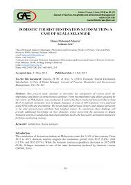 10 long weekend trips via travelblog.expedia.com.sg. Pdf Domestic Tourist Destination Satisfaction A Case Of Kuala Selangor