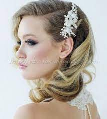 Shoulder Length Wedding Hairstyles Vintage Wedding Hair Wedding Hairstyles Flower Headpiece Wedding