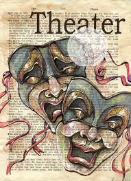 Print Theater Mixed Media Drawing On Antique Dictionary Etsy Book Page Art Sketch Book Newspaper Art