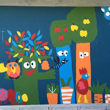 Detail Fresque Murale Realisee Dans L Ecole Primaire Des Sciences Et De La Biodiversite A Boulogne 92 Avec De 250 Enf Art Plastique Fresque Murale Fresque