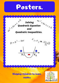Quadratic Equations And Quadratic Inequalities Posters Quadratics Math Workshop Stations Math Word Walls