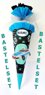 Bastelset Schultute Polizei Schwarz Turkis Zuckertute Basteln Etsy Cards B Names Playing Cards