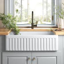 Find farm sinks on sale here Dorn 33 L X 18 W Farmhouse Kitchen Sink With Grid And Strainer Reviews Birch Lane