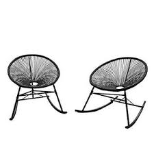 Cs63521 Bk Patiopost Outdoor Acapulco Sun Weave Lounge Patio Rocking Chair Black Set Of 2