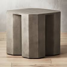 Shop Hex Large Grey Side Table Cement Sand And Fiberglass Mix Together To Form This Structurally Sound Side Tab Grey Side Table Side Table Brass Dining Table