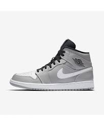 Air Jordan 1 Mid Wolf Grey Black White 554724 046 Mens Shoes Sale Mens Lifestyle Men