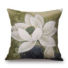 flower linen cushion cover traditional chinese painting pillow case home sofa chair decor decorative pillow shams decorative sofa pillows cheap throw pillows