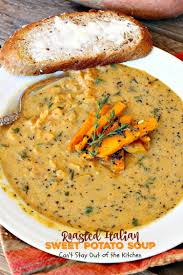 Roasted Italian Sweet Potato Soup Recipe Sweet Potato Soup Recipes Sweet Potato Soup Clean Eating Soup