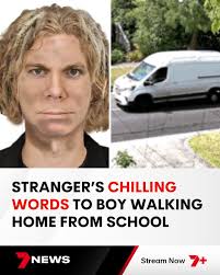 The 11-year-old was making his way along a suburban street when a man with  'dirty, matted, blond hair' pulled up alongside him. 📌 MORE:  7news.link/4g5Kn4m