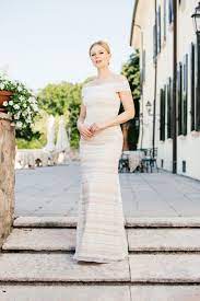 Gar€onne schnitte sind urheberrechtlich geschützt. Brautkleid Carmenausschnitt Mit Streifenspitze Off Shoulder Traumkleid