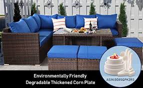 Welcome to the sectionals furniture catalog for your dining room. Outime Patio Furniture Garden 9 Seats Sectional Sofa Brown Wicker Conversation Set Outdoor Indoor Use Couch Set Royal Blue Cushion Dining Table High Seating Sofa Farmhouse Goals