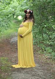 Yellow Draped Off Shoulder Backless Maternity For Babyshower Elegant Maxi Dress Long Sleeve Maternity Dress Gold Maternity Dresses Yellow Maternity Dress