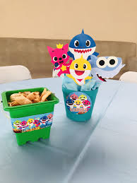 Centros De Mesa Baby Shark Shark Theme Birthday Baby Shark Shark Birthday Party