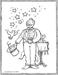 Ze staan in een overzicht op dit plein. Goochelaar Kleurprent Tekening Kleurplaat 01v Kleurplaten Thema Verjaardagskaart