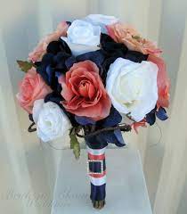 Dark navy stormy burgundy steel grey. Wedding Bouquet Coral Navy White Rose Silk Bridal Flowers Blue Wedding Bouquet Gold Wedding Flowers Wedding Flower Guide