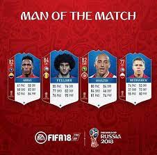 Bew Worldcup Motm Cards Yerry Mina Marouane Fellaini Wahbi Khazri Jan Bednarek Fifa Fifa18 Fifa19 F Man Of The Match Ea Sports Fifa Messi And Neymar