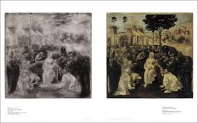 Adoration des mages mais dans l'adoration des mages de léonard de vinci, point de calme ni de sérénité et la vierge et jésus sont au centre du tableau, devenant de plus le point focal principal attirant le regard lorsqu'on le regarde. Leonard De Vinci Catalogue D Exposition Amazon De Delieuvin Vincent Frank Louis Fremdsprachige Bucher