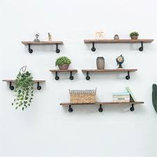 For an extra dose of rusticity to a particular interior, opt for wood and rope. Williston Forge Set Of 6 Industrial Black Iron Pipe Shelf Brackets Heavy Duty Rustic Floating Diy Shelf Bracket Reviews Wayfair